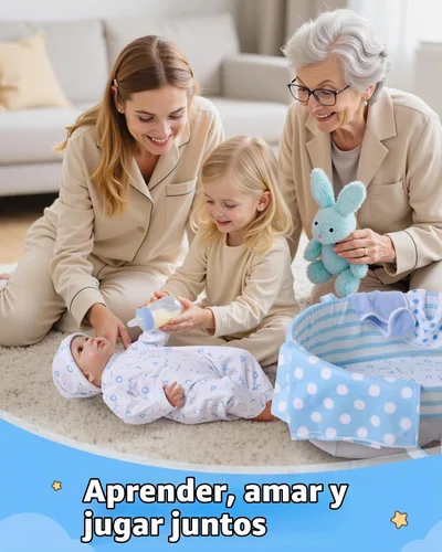 Vista 6 de BABESIDE - Accesorios para muñecas de bebé de 8 piezas con moisés para muñecas de 17 a 22 pulgadas Doll outfit set with bodysuit, diaper, bib