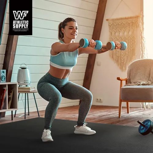 Vista 8 de WF Athletic Supply Premium Grandes Esterillas de Piso para Ejercicio, 7 MM de Espesor, Esterillas de Entrenamiento para Gimnasio en Casa, Gruesas 6