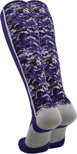 Vista 2 de TCK Calcetines de béisbol para jóvenes, niños u hombres, con diseño de camuflaje digital y longitud hasta por encima de la pantorrilla