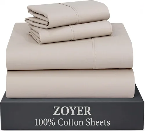 Vista 29 de ZOYER Sábanas de 100 % algodón percal tamaño individual, refrescantes y transpirables, duraderas, con una sensación nítida, suave y cómoda, bolsillo
