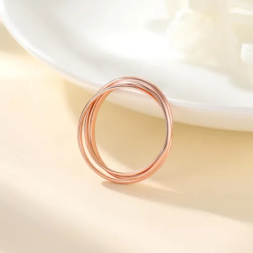 Vista 8 de Suplight Anillos entrelazados de plata de ley para mujer, anillo simple para ansiedad, anillos de polvo de estrellas lisos, anillo apilable