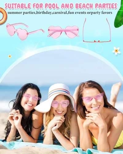 Vista 4 de Kanayu 12 lentes de sol sin montura de estilo mixto, regalos de fiesta retro para despedida de soltero, sesión de fotos, accesorios de disfraz