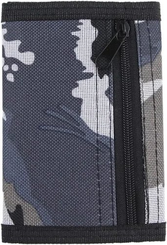 Vista 4 de Cartera de lona triple RFID para deportes al aire libre para hombres lindo monedero con cremallera y bolsillo frontal para niños color camuflaje