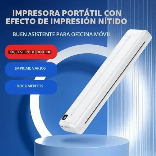 Vista 6 de Impresora térmica portátil A4 Mini impresora térmica 200dpi impresora sin tinta Bluetooth recargable impresora para oficina