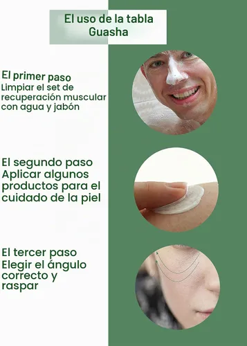 Vista 7 de MoHern 4 herramientas de masaje Gua Sha para cara y cuerpo, verde claro