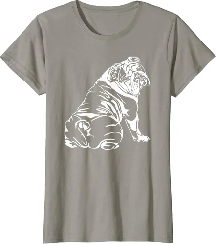 Vista 52 de Gracioso Bulldog Inglés playera perro Hund playera regalo, Azul (Heather blue)