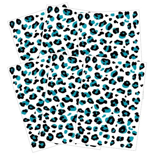 Vista 2 de Tatuajes temporales con estampado de leopardo, 6 hojas de calcomanías realistas de piel de leopardo para adultos y niños, perfectas para Halloween