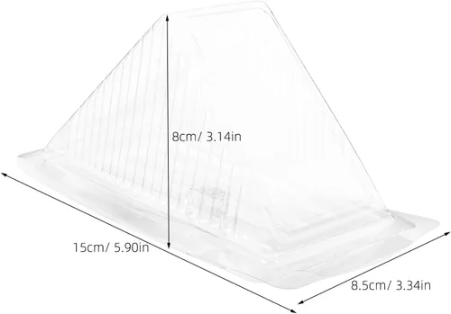 Vista 3 de Cabilock Caja de sándwich triangular de 5.90 x 3.34 x 3.14 pulgadas, recipiente de plástico transparente con tapa transparente para sándwiches