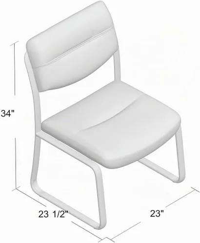 Vista 3 de Boss Office Products B9539 Silla lateral con base de trineo de cuero, color negro, 250