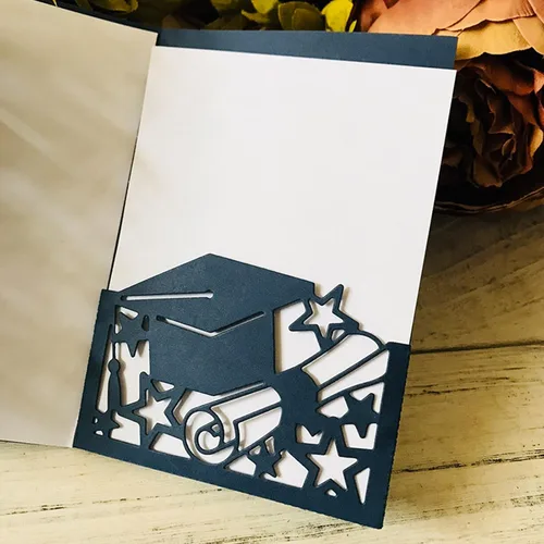 Vista 4 de Troqueles de metal para sombrero de graduación, troqueles de corte para hacer tarjetas, troqueles en relieve para álbumes de recortes, decoración