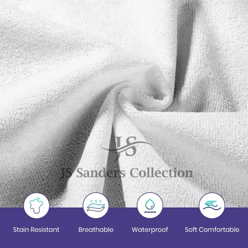 Vista 4 de Flex Head Protector de colchón impermeable tamaño King para camas ajustables con números de sueño, 100% algodón rizo, estilo ajustado de 36