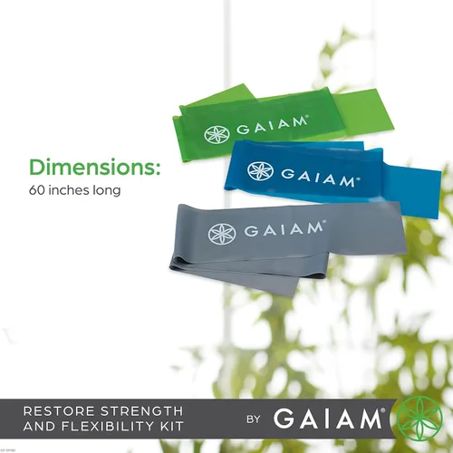 Vista 5 de Gaiam Juego de bandas de resistencia para restaurar la fuerza y la flexibilidad