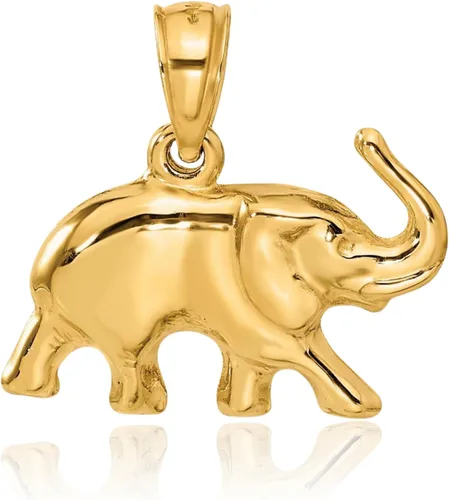 Vista 3 de IceCarats Colgante de elefante de oro amarillo de 14 quilates