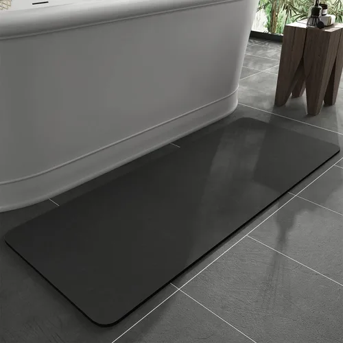 Vista 38 de MontVoo -Tapete de baño-Alfombras de baño delgadas antideslizantes para debajo de la puerta- Superficie de gamuza sintética absorbente, de secado
