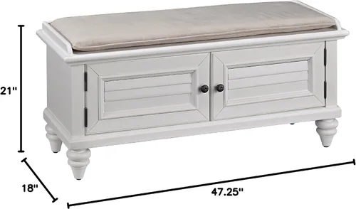 Vista 3 de Homestyles Banco de almacenamiento Bermuda Off-White