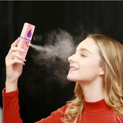 Vista 6 de Vaporizador Facial Portátil Nano Mini Atomizador Facial para Atomización de Extensiones de Pestañas con Espejo y Tanque de Agua Visual de 20ml