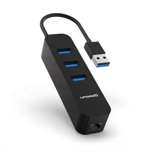 Vista 10 de Upgrow Hub USB 3.0 de 4 puertos USB con divisor USB de 5 Gbps para portátil MacBook Mac Pro Mac mini iMac Surface Pro XPS PC Flash Drive Mobile Negro