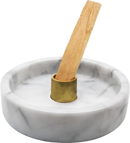 Vista 7 de Quemador de incienso de mármol natural, soporte de incienso para palo y reflujo, hecho a mano, ideal para fumar incienso, quemar incienso y Negro
