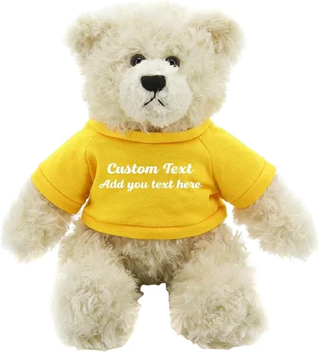 Vista 18 de Oso de peluche personalizado Brandon crema de 12 pulgadas, osos de peluche personalizados, gran regalo para San Valentín, graduación, cumpleaños