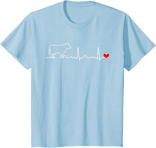 Vista 14 de Camiseta de paciente con corazón I Love My Cow Valve EKG Heartbeat Heart Pacient, Negro, S