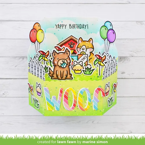 Vista 3 de Lawn Fawn LF3158 Yappy Birthday 4X6 Juego de sellos transparentes