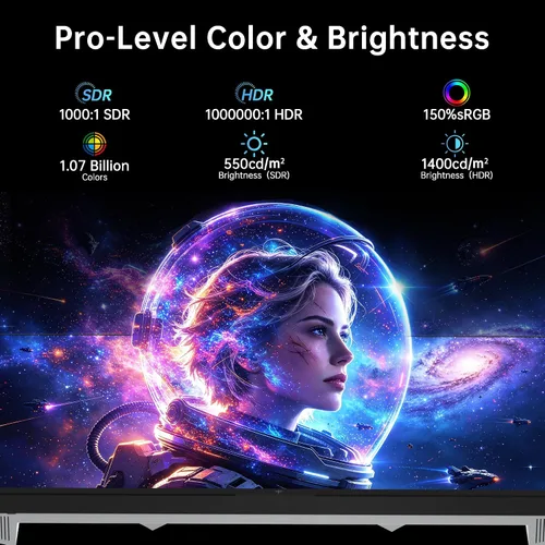 Vista 6 de KTC M27P6S Monitor para juegos mini LED 4K de 27 pulgadas, modo dual de Blanco