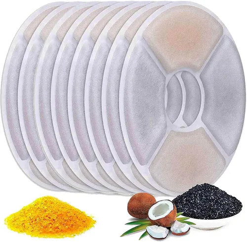 Vista 10 de Filtros de fuente de agua para gatos, paquete de 6 unidades, 50% más de carbón activado, filtros de repuesto para fuente de flores de gato, aptos