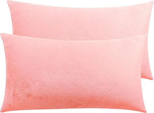 Vista 16 de NTBAY Fundas de almohada de terciopelo con cremallera, paquete de 2 fundas de almohada de viaje de franela de lujo, 13 x 18 pulgadas, color negro