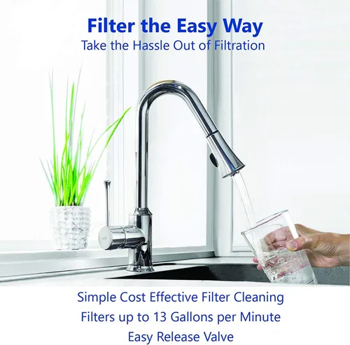 Vista 3 de Express Water - Filtro de agua para sedimentos para toda la casa, girar, 50 micrones Reusable 50 Micron Cartridge for Extended Use, 1” and 3/4
