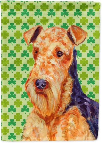 Vista 14 de Caroline's Treasures SS4442GF Affenpinscher Bandera de jardín con retrato de trébol del día de San Patricio para buzón, bandera decorativa