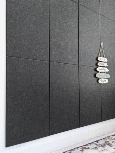 Vista 10 de Paneles acústicos cuadrados de 11.18 pulgadas, paquete de 12 paneles de pared que absorben el sonido, azulejos decorativos de fieltro insonorizados