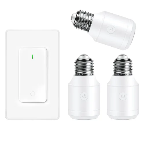 Vista 54 de Toma de control remoto, interruptor de luz y enchufe remoto greencycle con interruptor de luz inalámbrico, rango de 500 pies, no necesita cableado