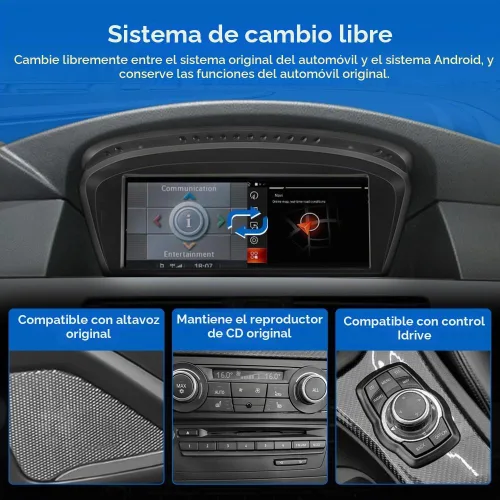 Vista 6 de Radio de coche Linux de 8.8 pulgadas para BMW E60 E61 E63 E64 E90 E91 E92 CCC 2004-2008 3/5 Series Stereo Wireless CarPlay Android Auto Display