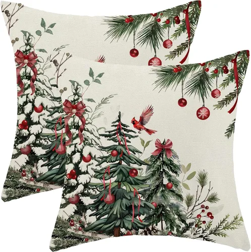 Vista 12 de Juego de 2 fundas de almohada navideñas de 18 x 18 pulgadas, con bastón de caramelo de hombre de jengibre, decoración de invierno, decoración