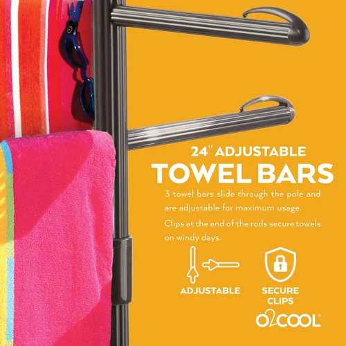 Vista 3 de O2COOL - Toallero ajustable para piscina y spa, color bronce