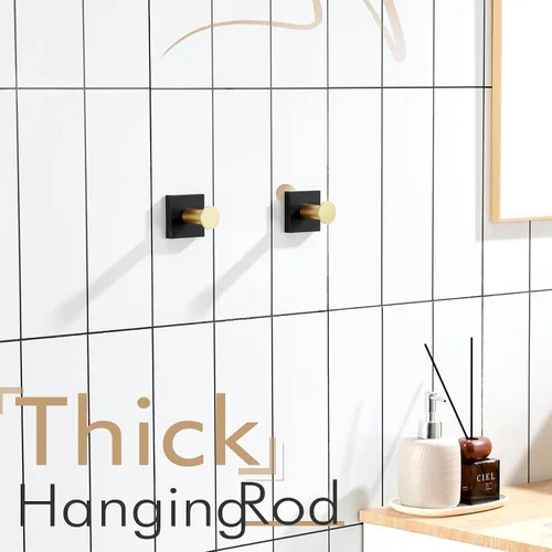 Vista 12 de KOKOSIRI Ganchos para bata, ganchos para toallas de baño, para pared, armario, cocina, toallas colgantes, accesorios de baño, color negro con acero