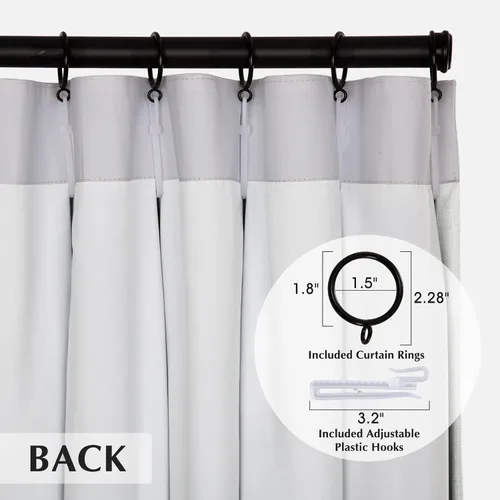 Vista 6 de HOMERILLA Cortinas Plisadas de 96 Pulgadas de Largo, Cortinas Opacas de Lino con Forro Opaco, Panel de Cortina para Sala de Estar, Cortinas Plisadas