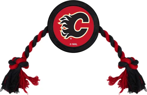 Vista 17 de Juguete de goma First Dog Puck – Cuerda de tiro resistente para perros y gatos – Juega hockey con tu mascota – Juguete con licencia de los Anaheim