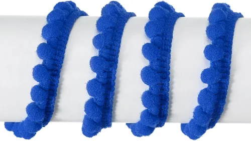Vista 3 de uxcell 2 piezas de 10 yardas con flecos de pompones, accesorio de costura de cinta, manualidades para el hogar, cortina, ropa, decoración de Azul