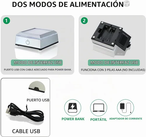 Vista 4 de Base de luz LED de 2,6 pulgadas para el soporte de exhibición de arte de acrílico de cristal RGB