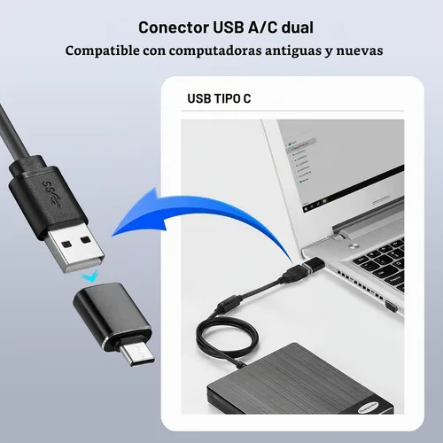 Vista 8 de Lector de disquete, 3.5 pulgadas 1.44 mb USB externo tipo A/C disquete para PC, portátil y escritorio compatible con Windows 11/10/8/7/2000/XP,