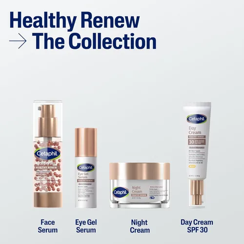 Vista 5 de Cetaphil Healthy Renew Skin Tightening Night Cream 1.7 oz, crema reparadora de arrugas para cara con péptidos, crema alternativa al retinol