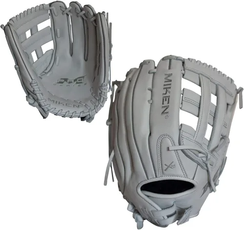 Vista 13 de Miken Pro Series - Guantes de sóftbol de lanzamiento lento, 13 pulgadas, blanco/rojo