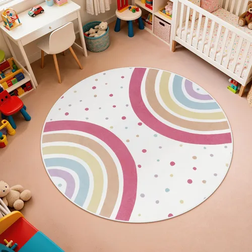 Vista 18 de STARUIA Alfombra lavable de arco iris para guardería de niñas, alfombra pequeña de 3 x 5 pies, alfombras de área coloridas para dormitorio de niños