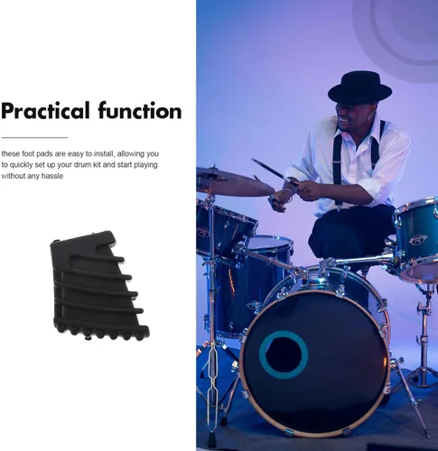 Vista 6 de 3pcs Anti-slip Rubber Feet for Drum Leg Protection and Stability