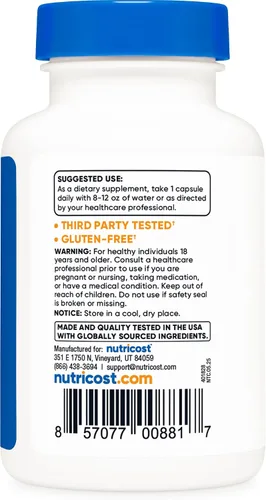Vista 4 de Nutricost Extracto de arándano 90 cápsulas para 90 porciones, sin gluten