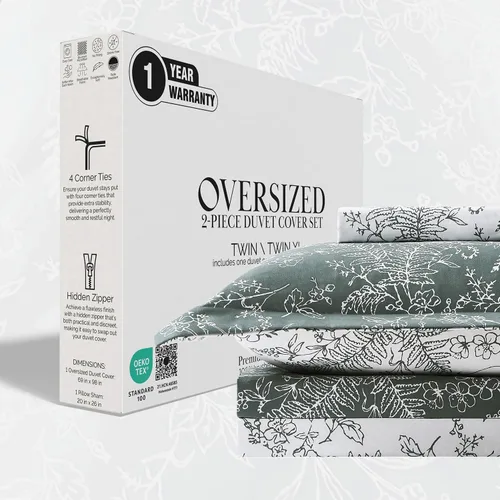 Vista 46 de Southshore Fine Linens - Juego de fundas para edredón de gran tamaño, 3 piezas 22 - Boho Paisley Azul Ceniza