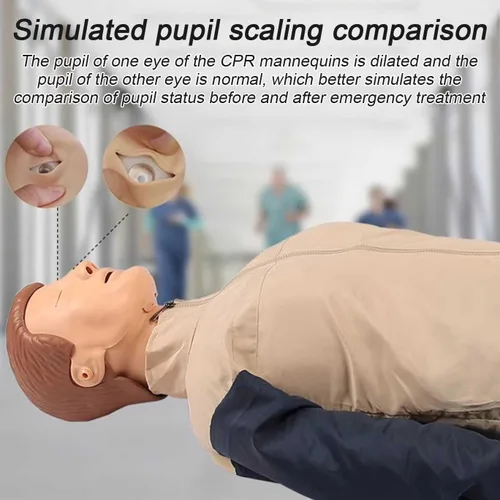 Vista 4 de Maniquíes de RCP y kit de primeros auxilios, maniquíes de RCP de cuerpo completo para adultos con piel facial reemplazable y 4 bolsas de pulmón
