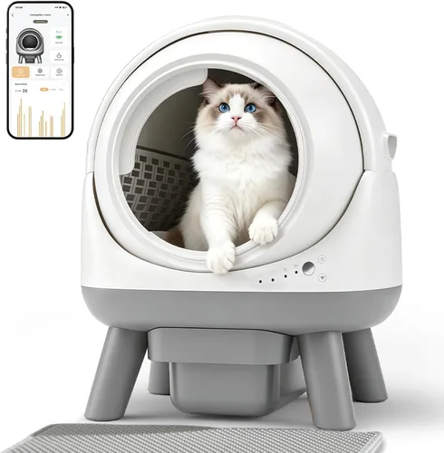 Vista 9 de Caja de arena autolimpiante G1 Caja de arena automática para gatos Gris