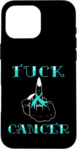 Vista 19 de Fuck Cancer Tattoos Survivor Teal Ribbon Ovarian Cancer Case for iPhone 16